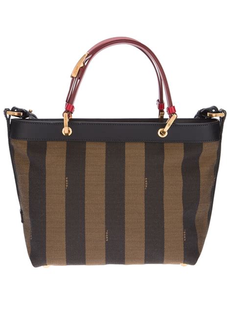 fendi striped brown n black satchel|Fendi brown handbags.